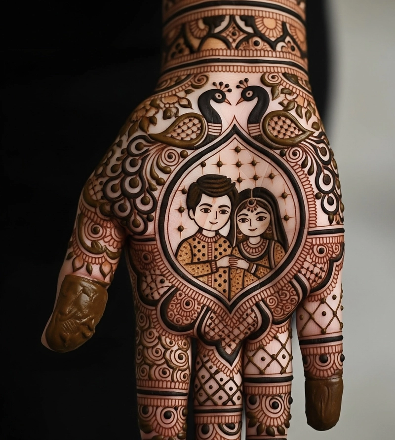 engagement couple mehndi design