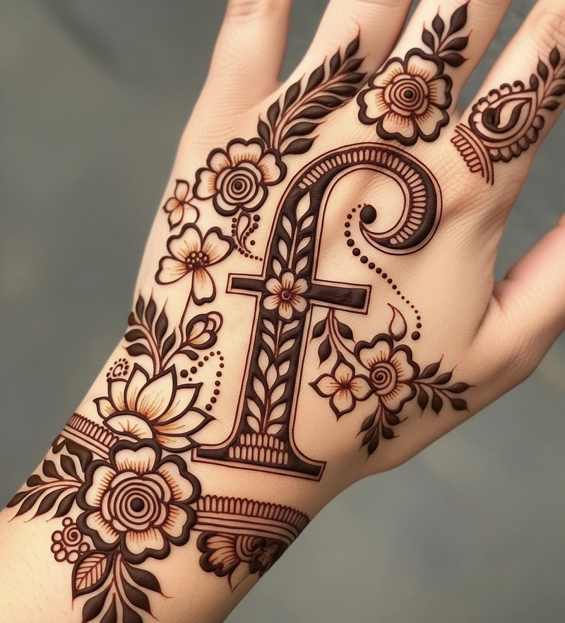 f name mehndi design simple
