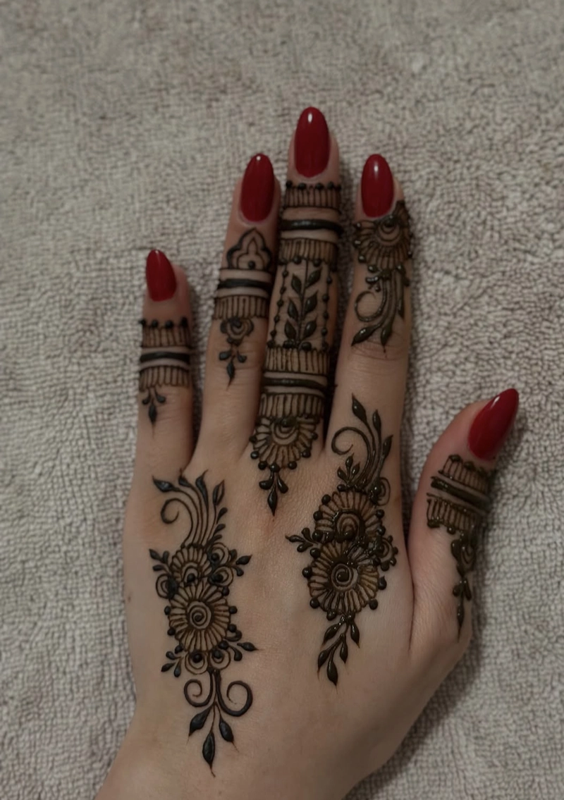 floral mehndi design front hand simple and beautiful