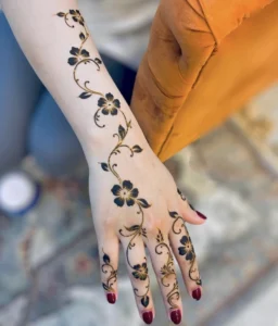floral mehndi design simple full hand