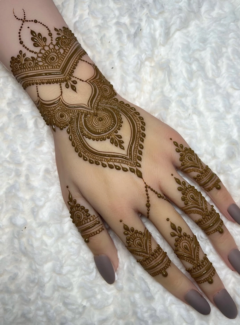 flower mehndi royal back hand mehndi design
