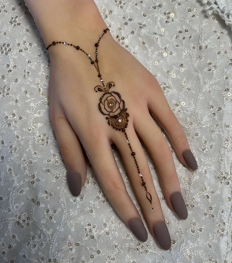 flower rose mehndi design pic