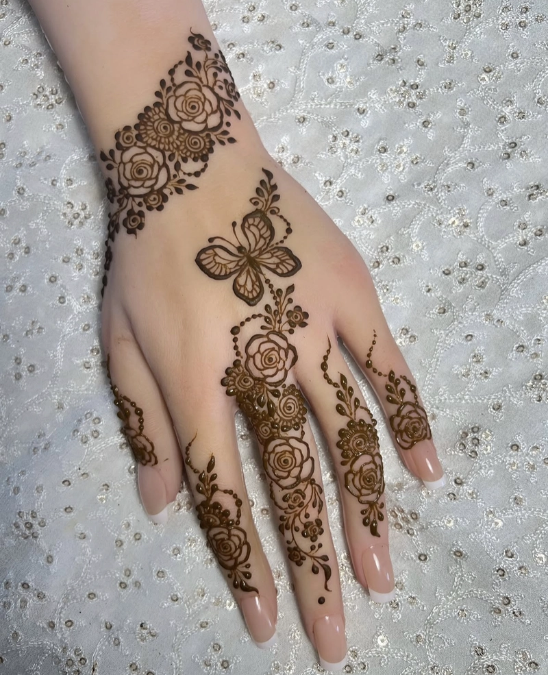flower rose mehndi design
