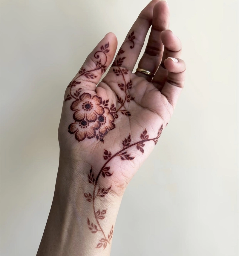 flower simple mehndi design pencil drawing
