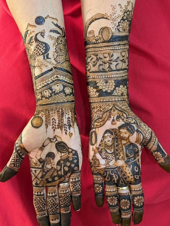 front hand unique mehndi designs