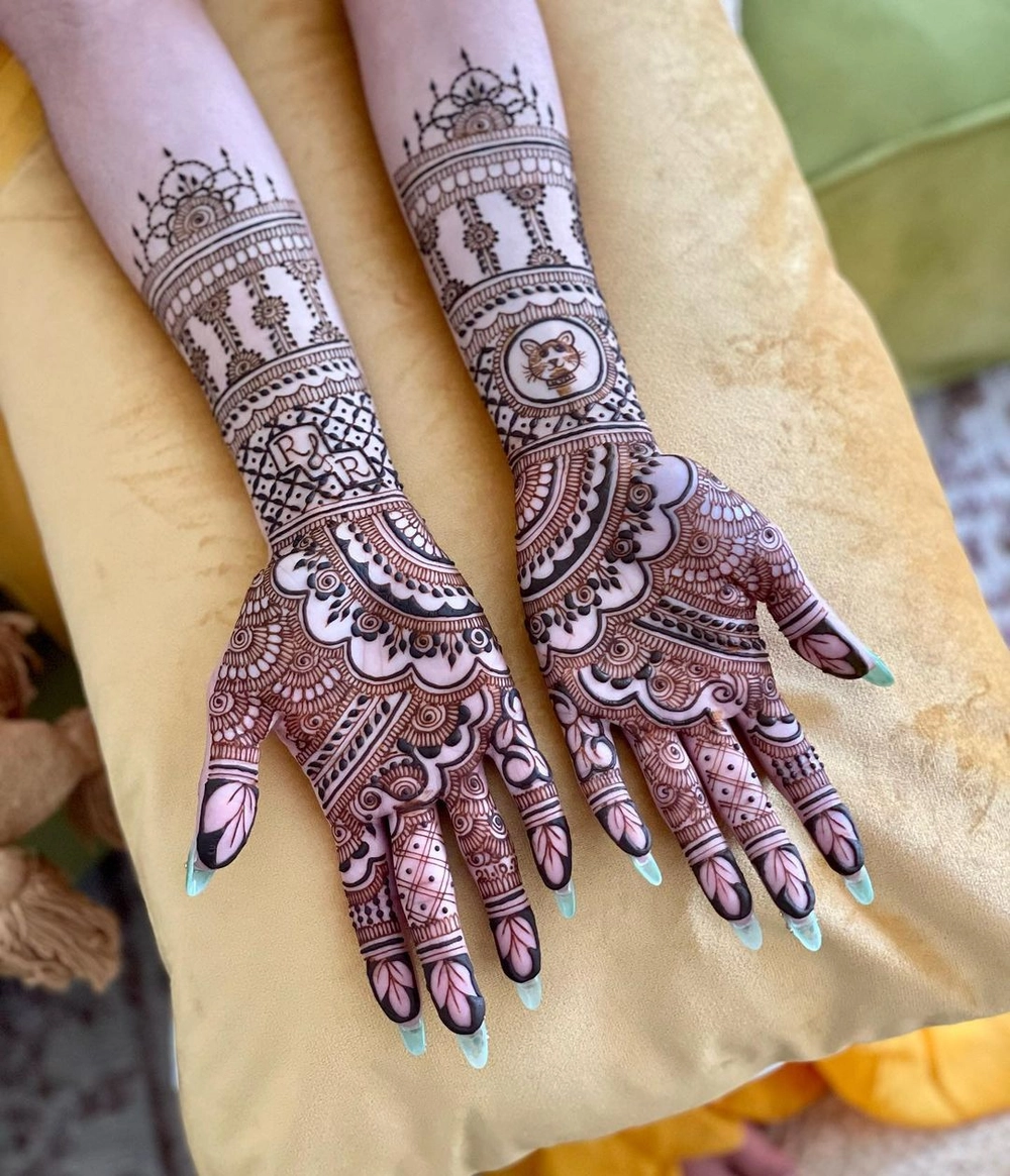 full hand mehndi design raksha