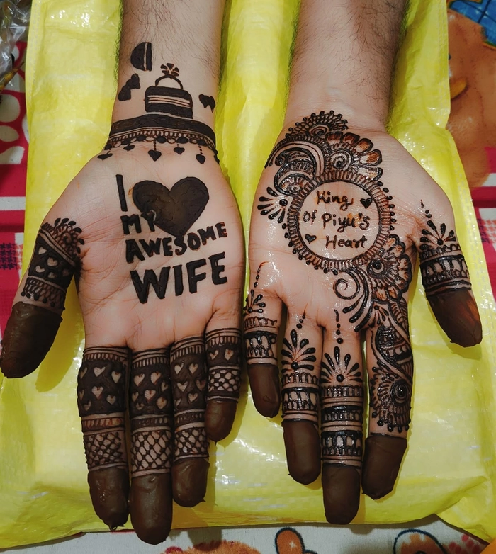groom mehndi design front hand simple and beautiful