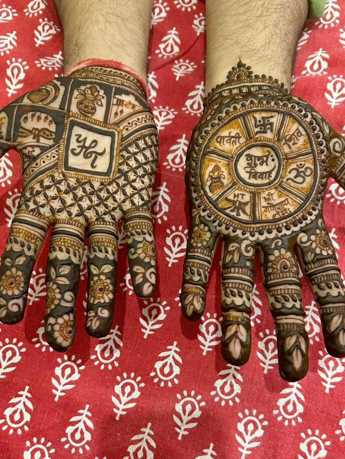 groom mehndi design simple full hand