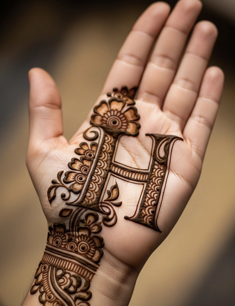 h mehndi design simple