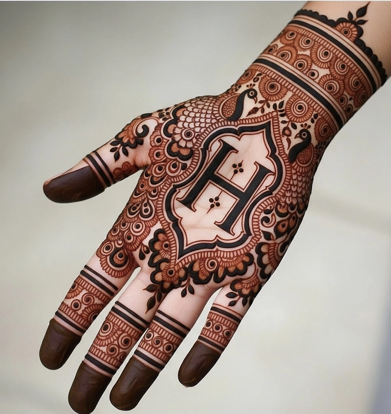 h name mehndi design simple