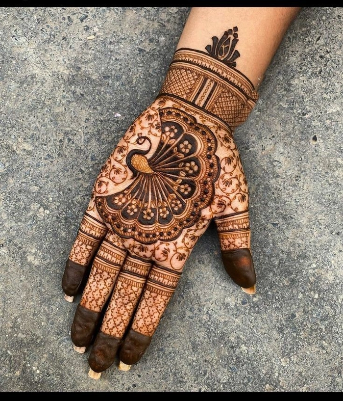 happy janmashtami mehndi design