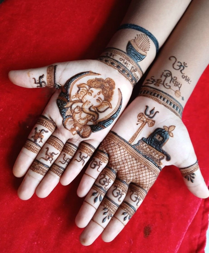 har har mahadev mehndi design