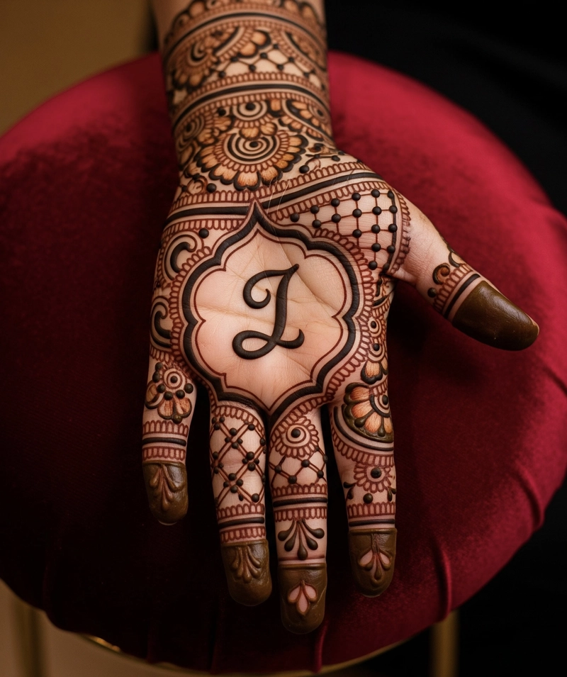 i letter mehndi design tattoo photo