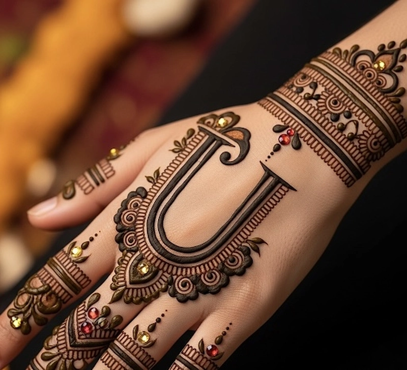 image mehndi design u
