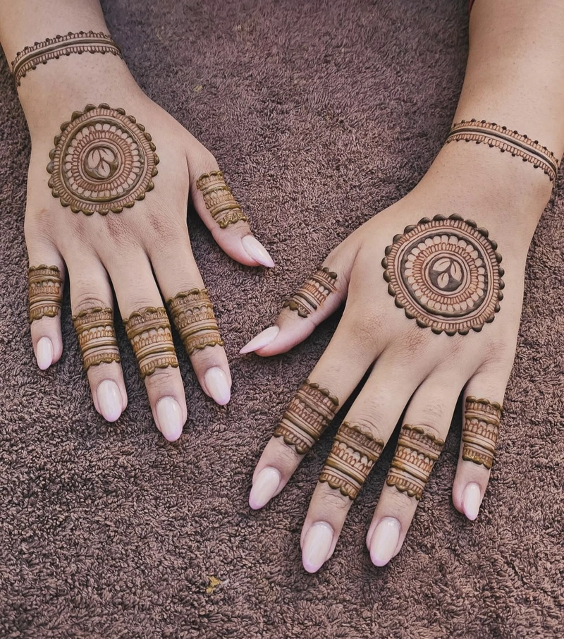 indian mehndi design back hand full