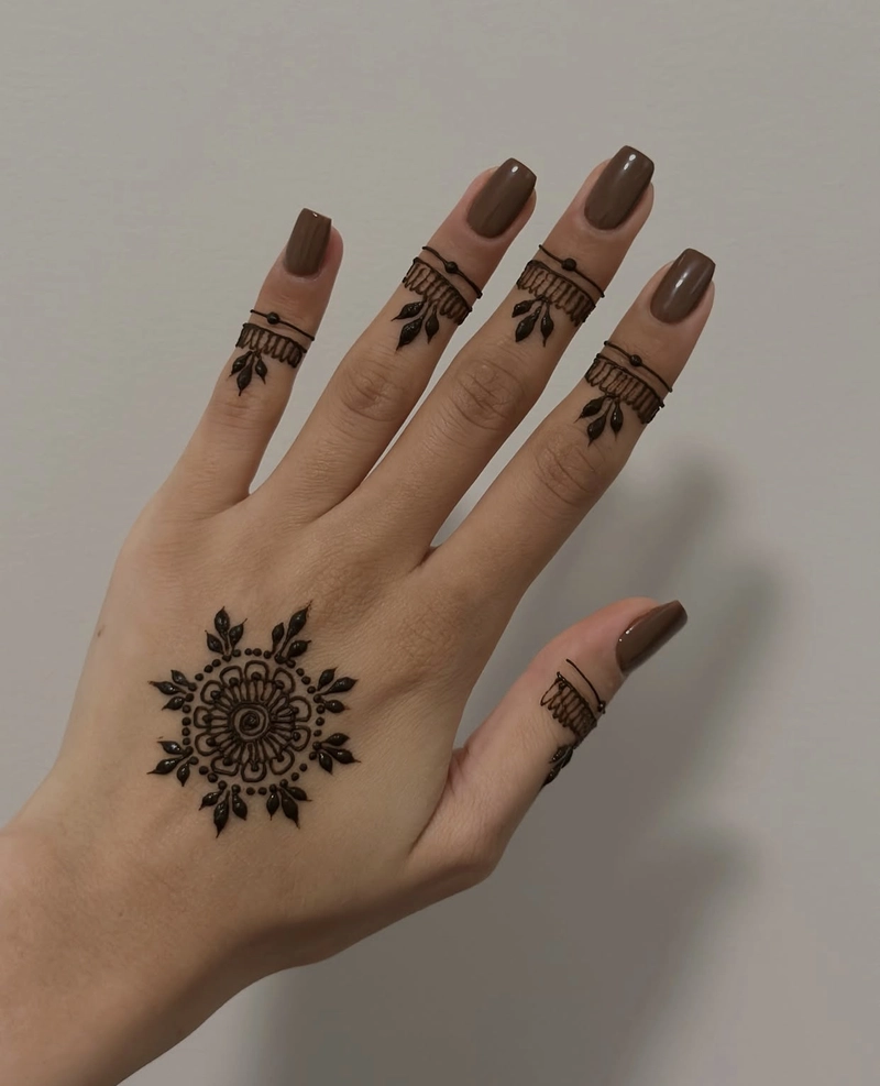indian mehndi design back hand simple