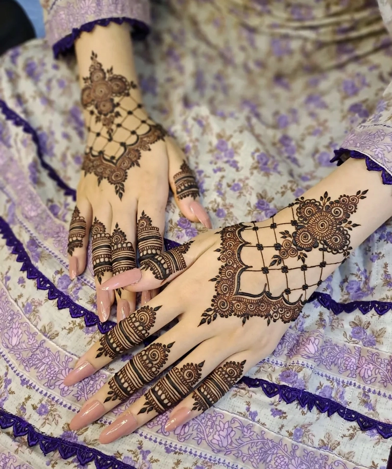 indian mehndi design simple full hand