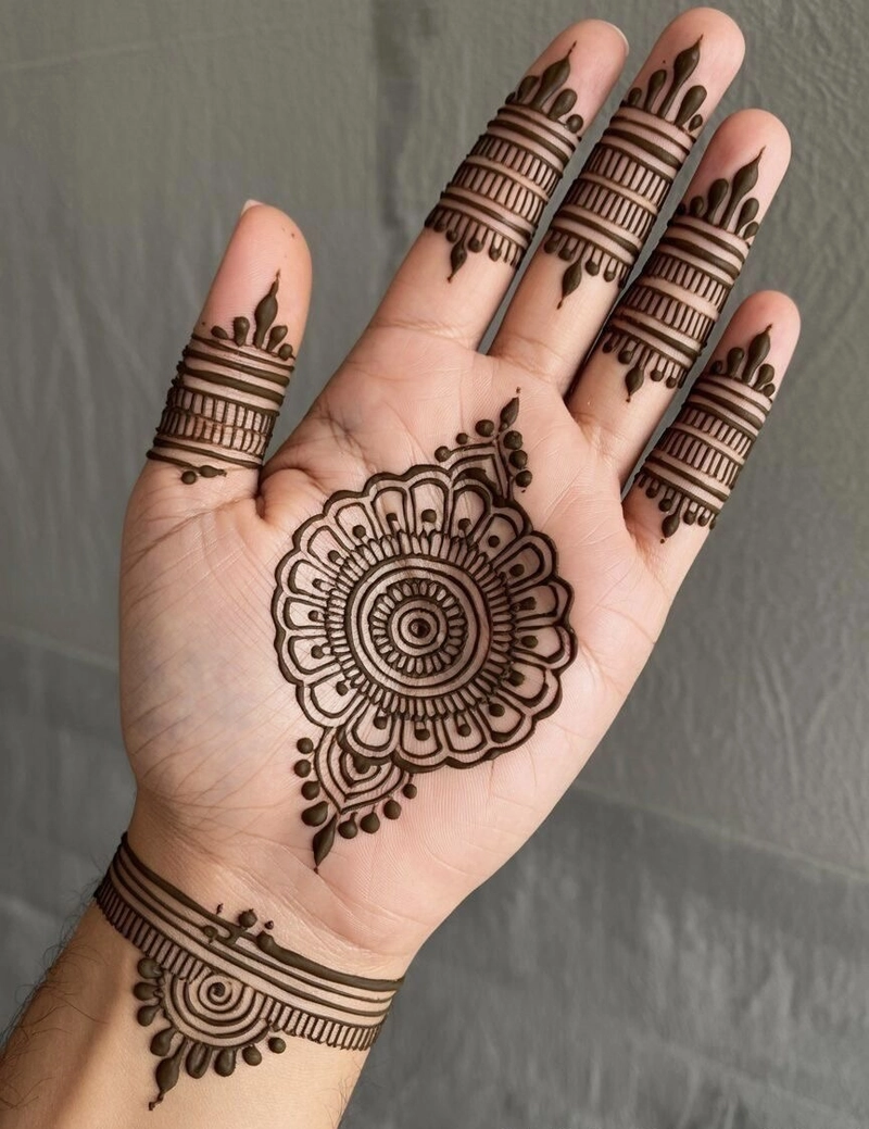 indian mehndi designs front hand