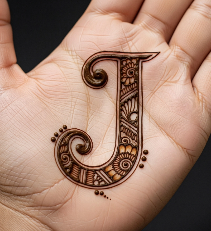 j letter mehndi design tattoo