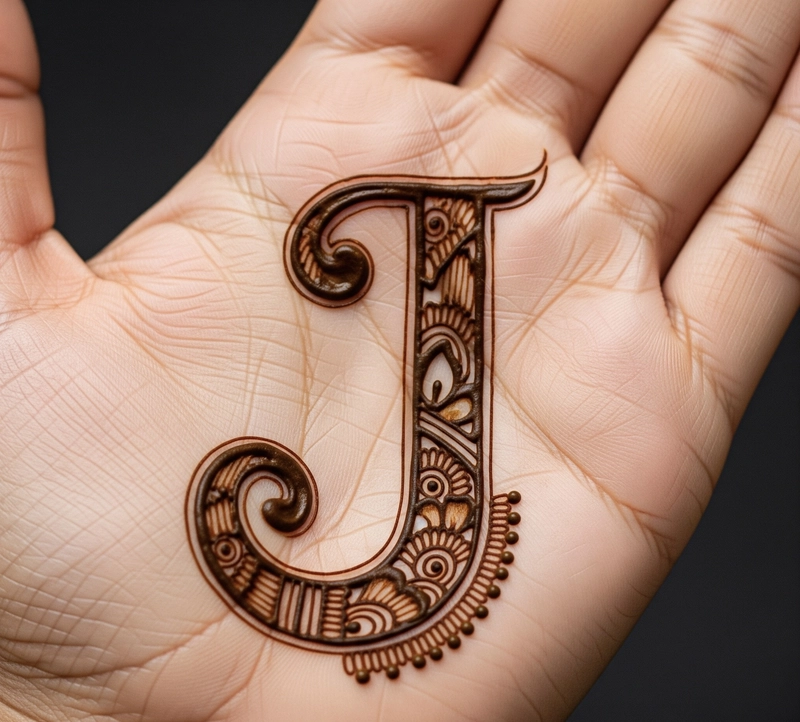 j letter mehndi design