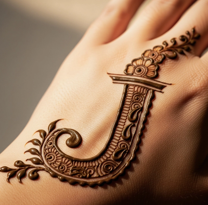 j naam ki mehndi design