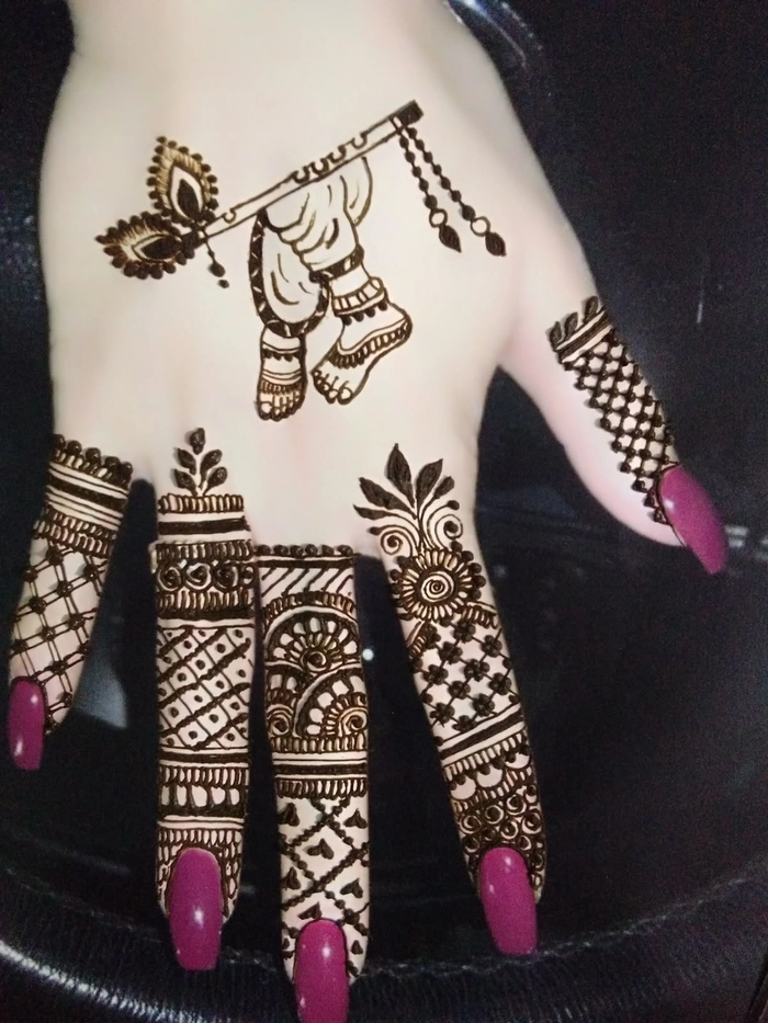 janmashtami mehndi design easy