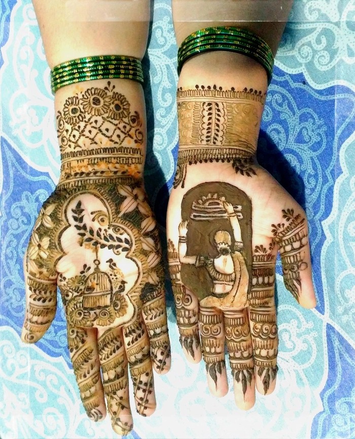 janmashtami mehndi design full hand simple