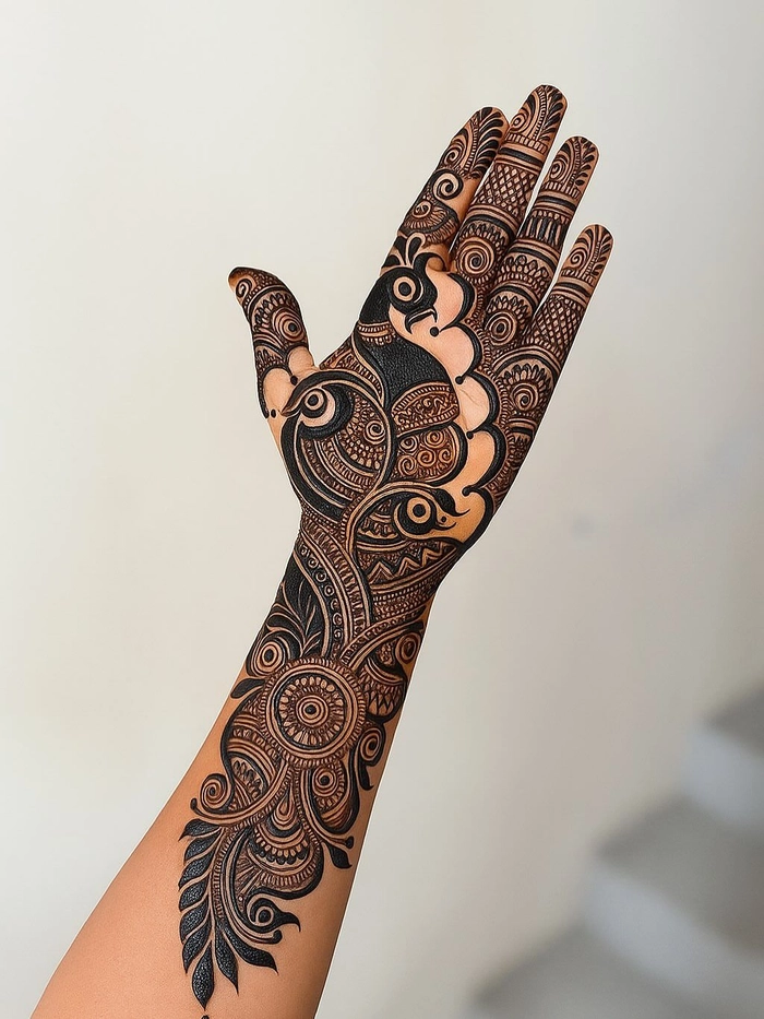 janmashtami mehndi design full hand