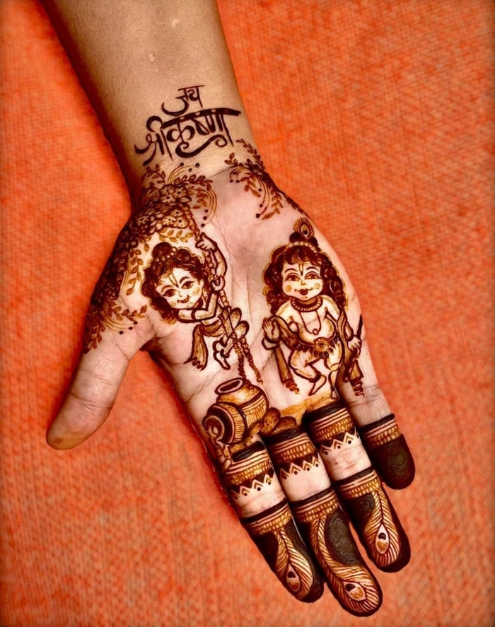 janmashtami par mehndi design