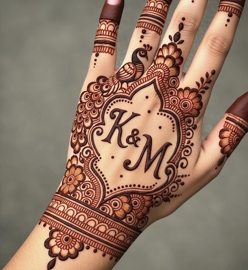 k m mehndi design
