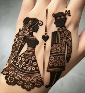 karwa chauth couple mehndi design