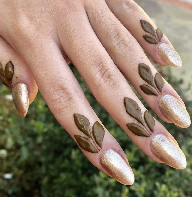 khafif mehndi design only fingers