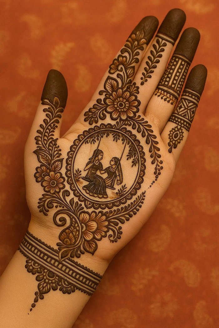 krishna janmashtami mehndi design