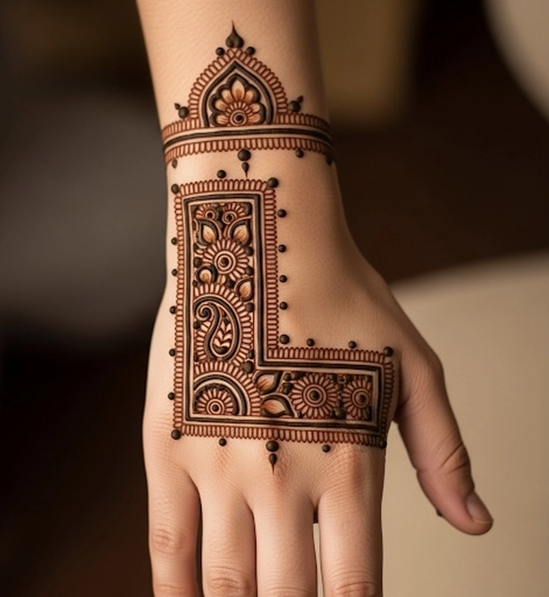 l letter mehndi design for girl