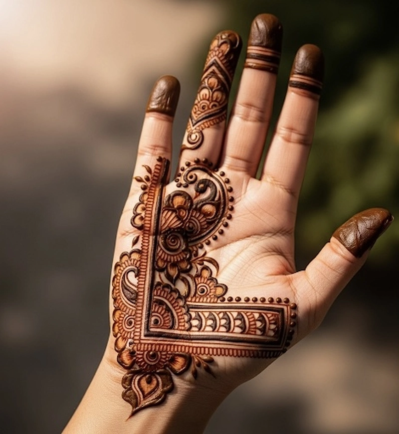 l name mehndi design pic