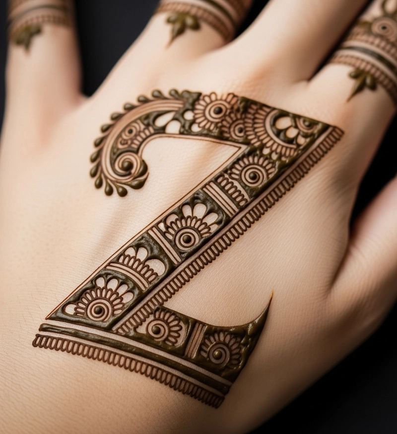letter z mehndi design