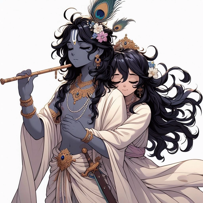 lord krishna anime dp photo