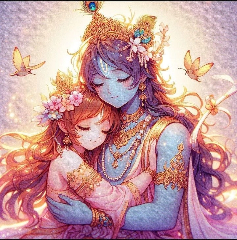 lord krishna anime wallpaper