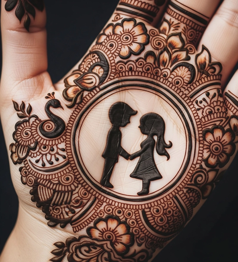 love couple mehndi design