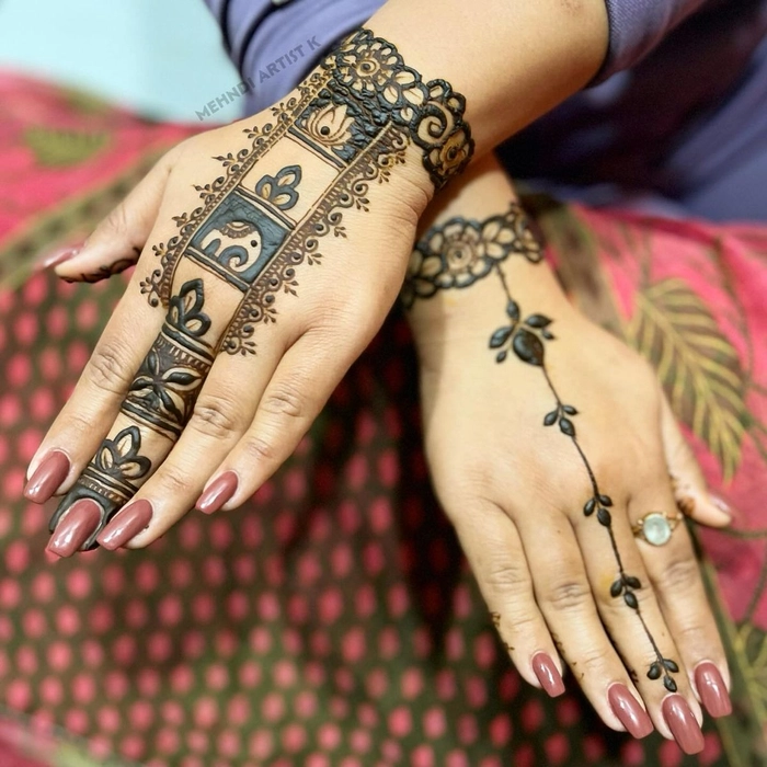 love mehndi design photo back hand