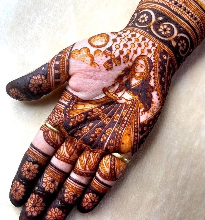 love mehndi design photo simple front hand