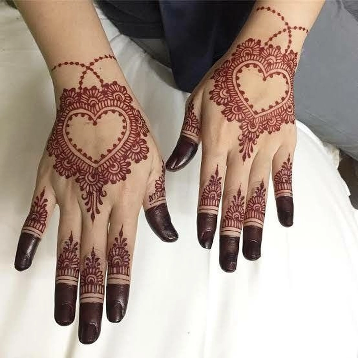 love mehndi design photo simple full hand back hand