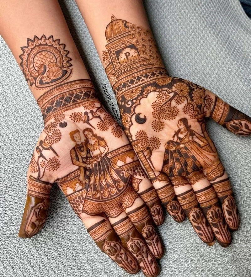 lover couple mehndi design