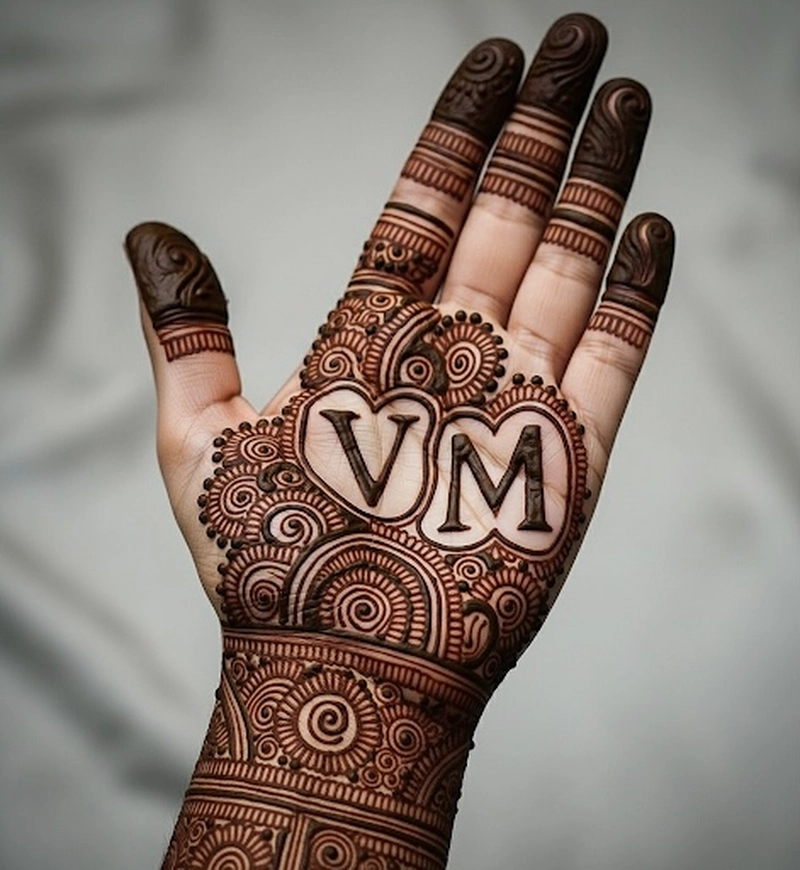 m and v mehndi design