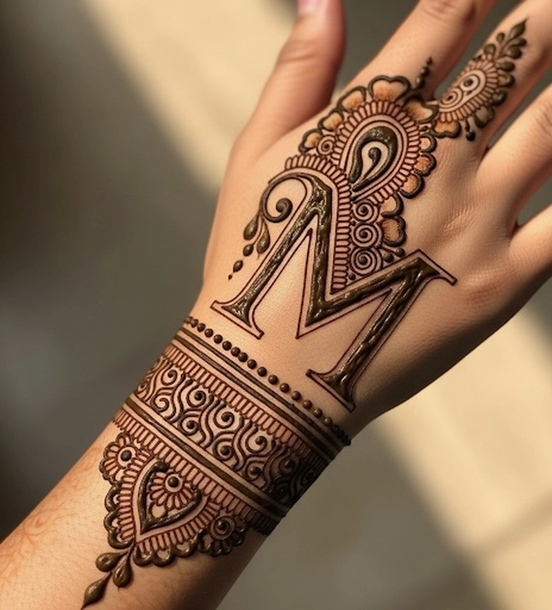m name ki mehndi design