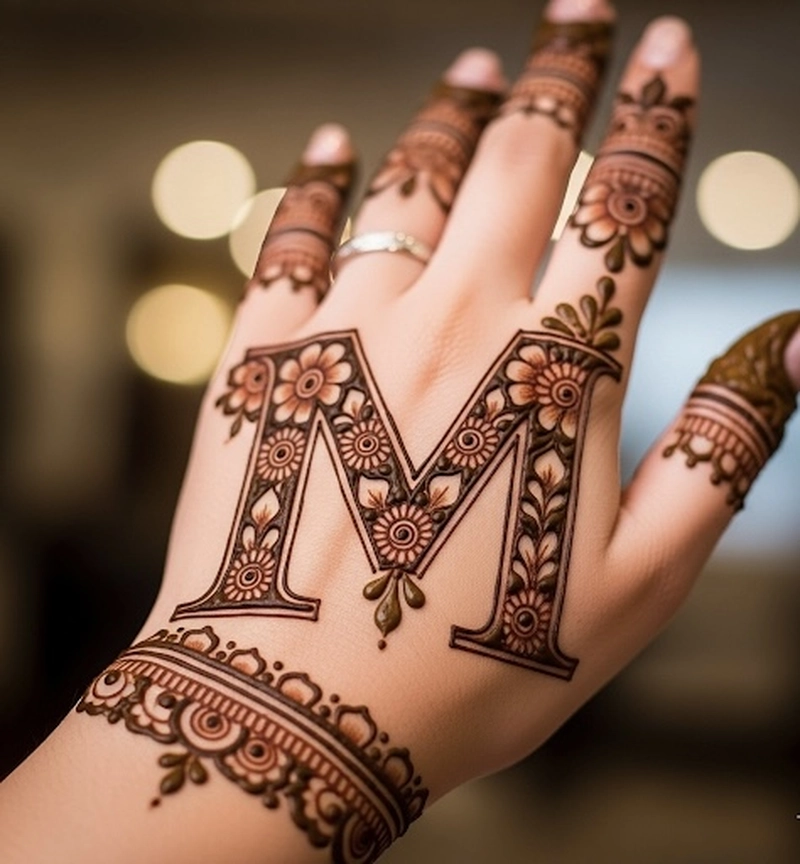 m name mehndi designs