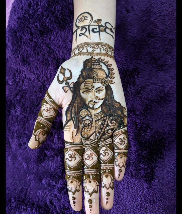 mahadev parvati mehndi design