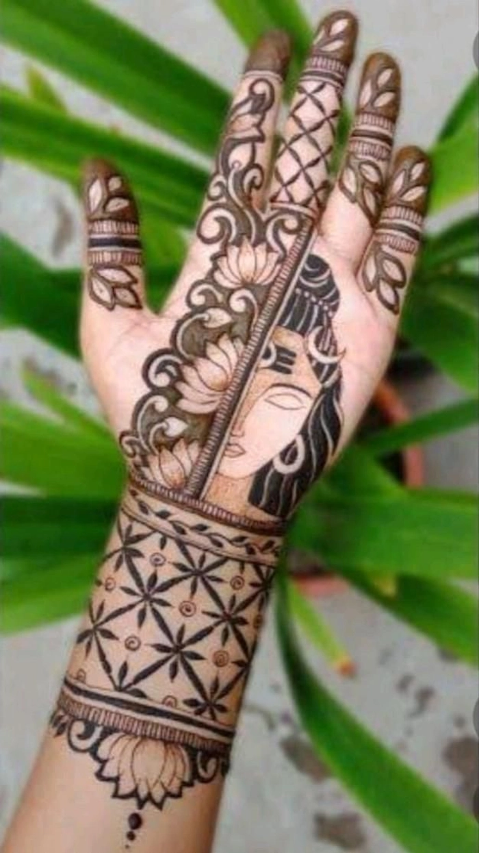 mahadev shivling mehndi design