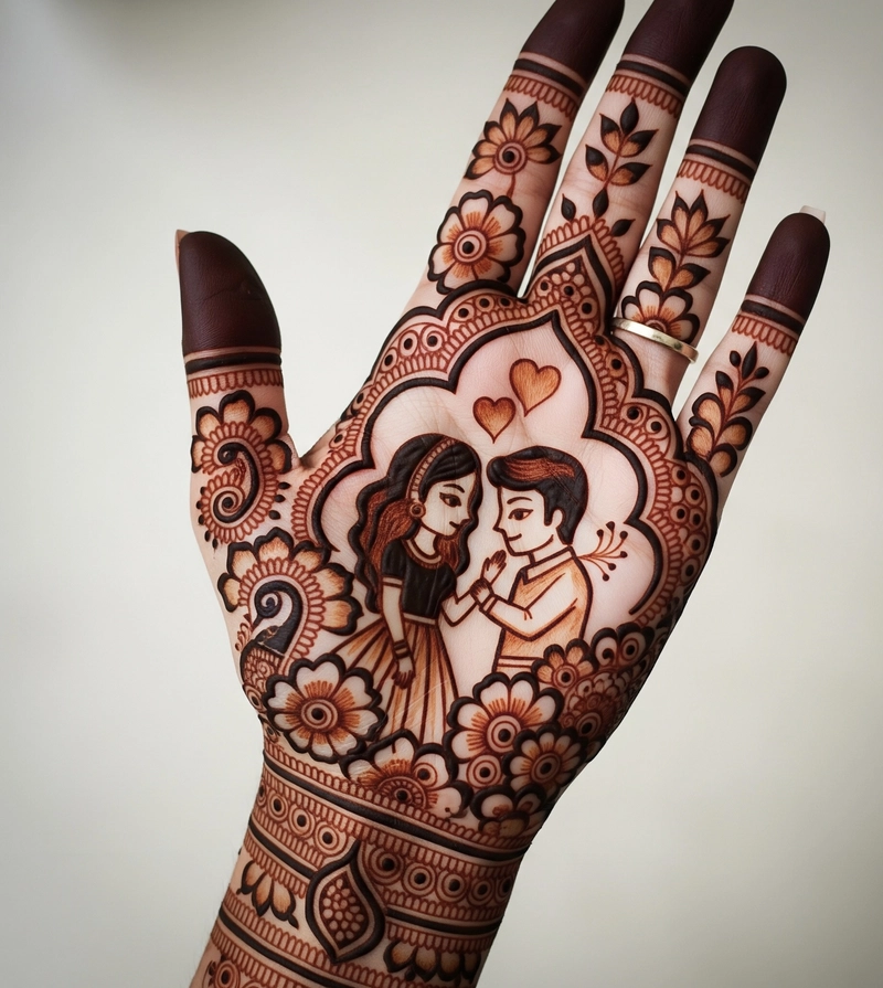 mehendi function couple design