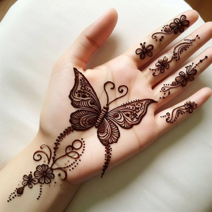 mehndi butterfly design